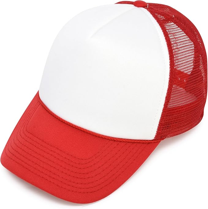 Two Tone Trucker Hat Summer Mesh Cap with Adjustable Snapback Strap