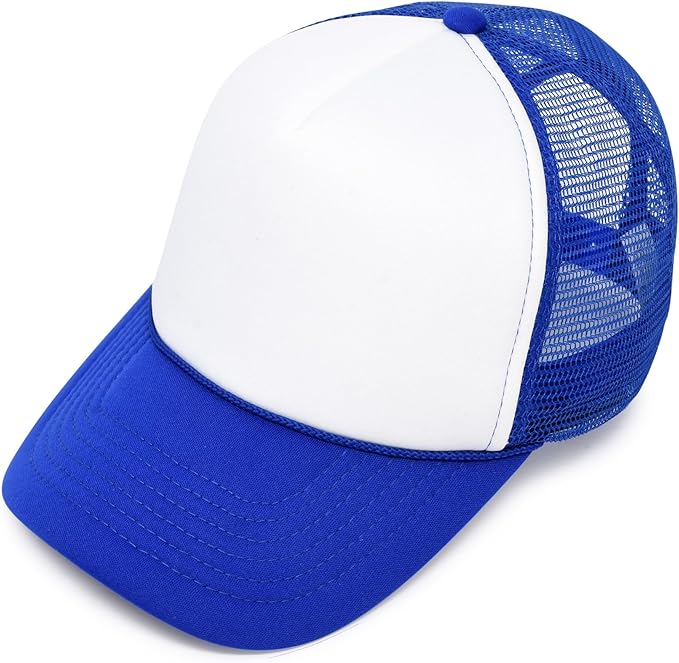 Two Tone Trucker Hat Summer Mesh Cap with Adjustable Snapback Strap