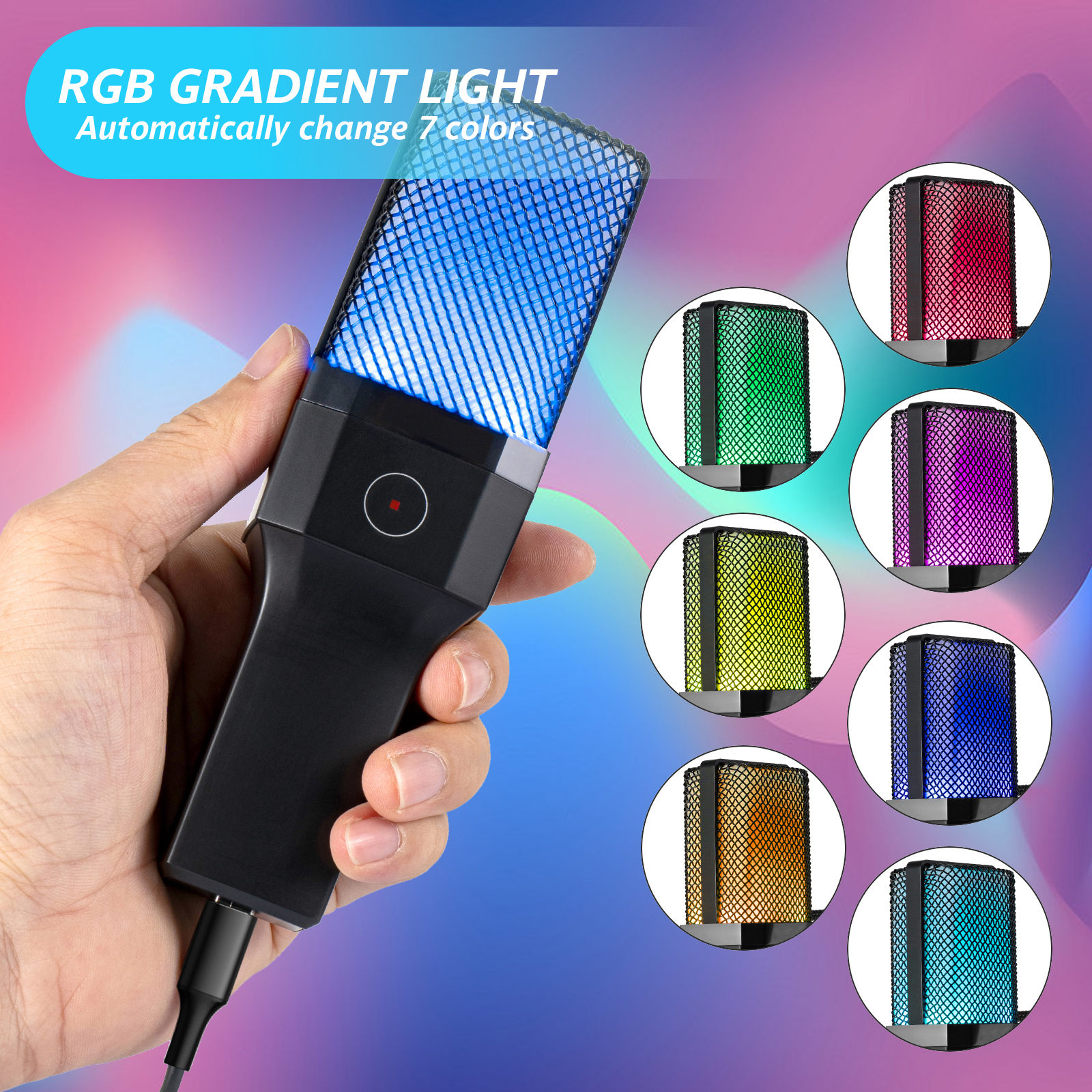 USB Gaming Microphone , X1S RGB Microphone for PC Computer