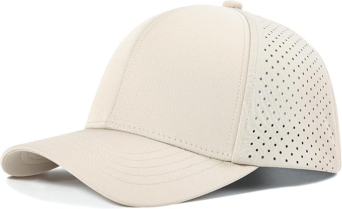 Men Quick Dry Baseball Cap Laser Cut Mesh Ball Curved Brim Snapback Hat