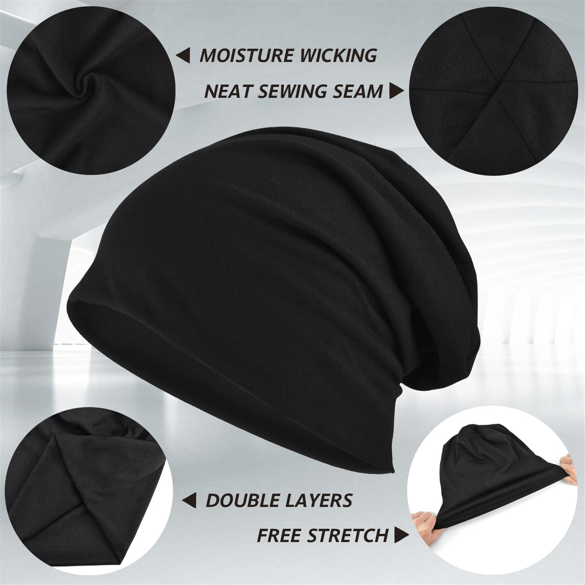 *EINSKEY 4 Pack Skull Caps Beanie Hats for Men Women