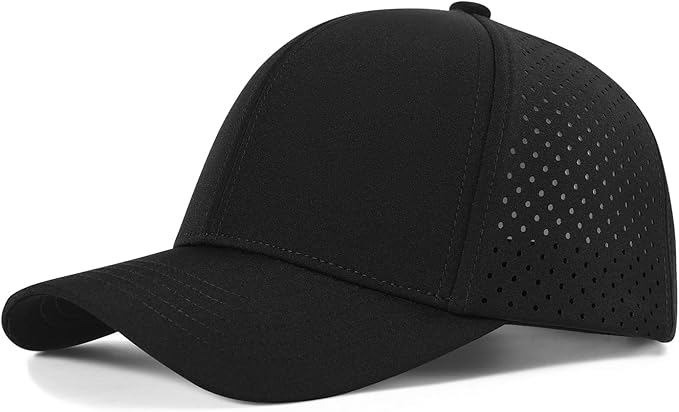 Men Quick Dry Baseball Cap Laser Cut Mesh Ball Curved Brim Snapback Hat