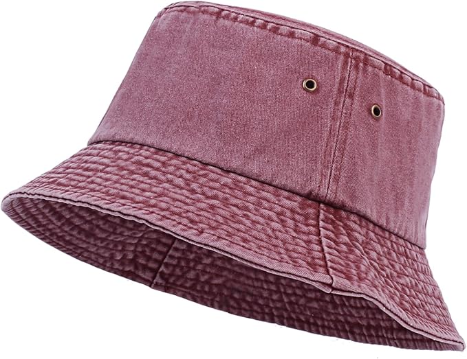 Washed Cotton Bucket Hats Packable Summer Outdoor Cap Travel Beach Sun Hat Plain Colors for Men Women