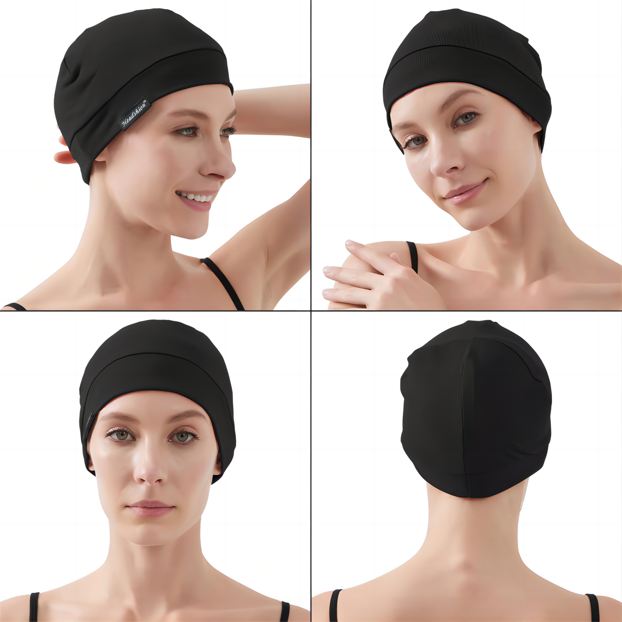 Headshion Cotton Beanie Skull Cap, 4 Pack Double Layered Sleep Hat