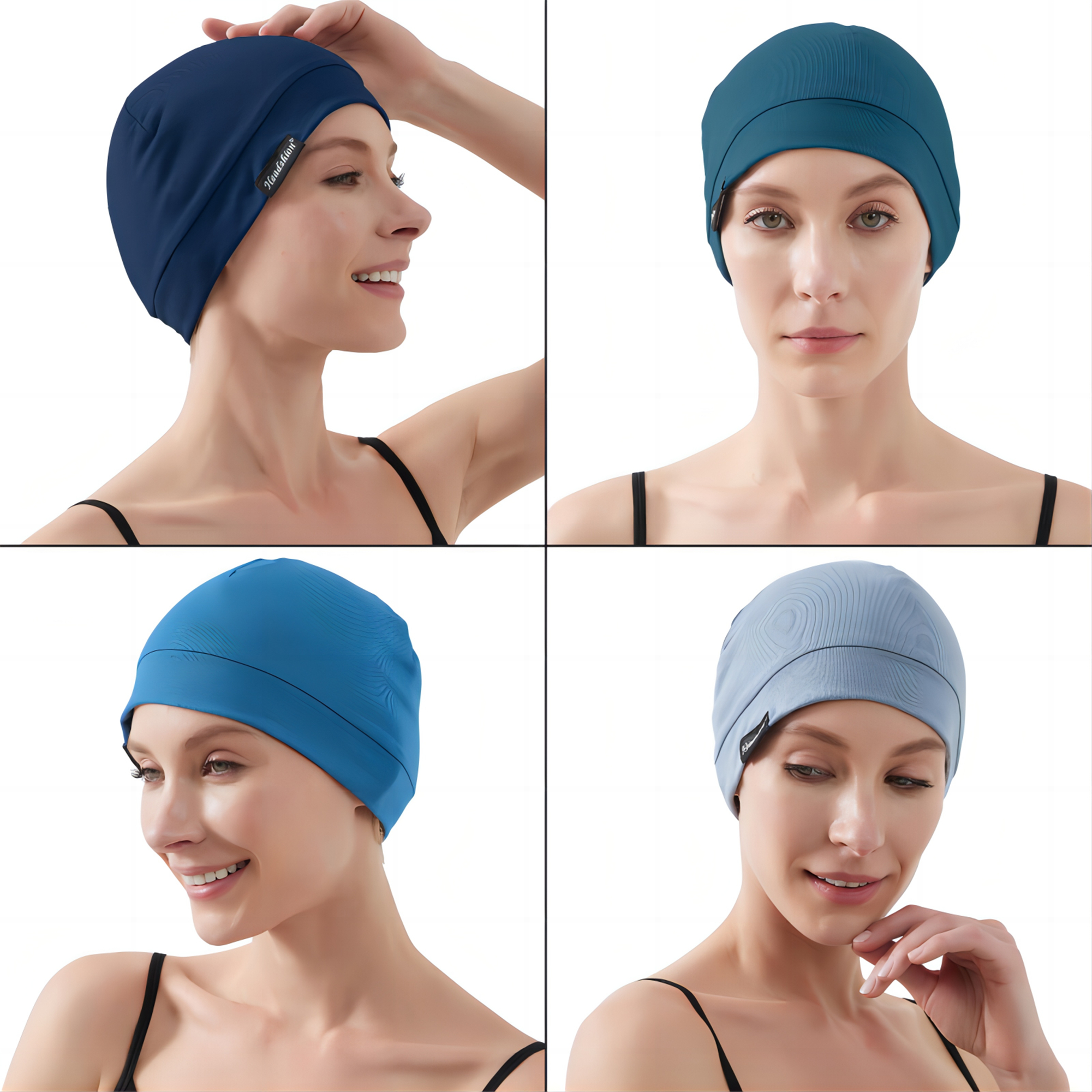 Headshion Cotton Beanie Skull Cap, 4 Pack Double Layered Sleep Hat