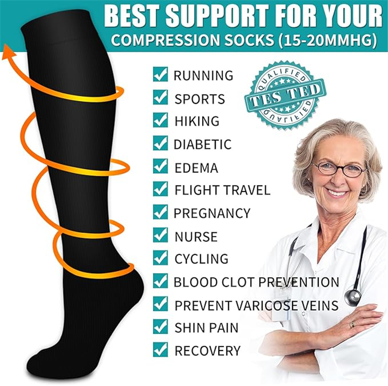 30-40 Mmhg Compression Socks for Women Nurses, Running, Hiking, Recovery