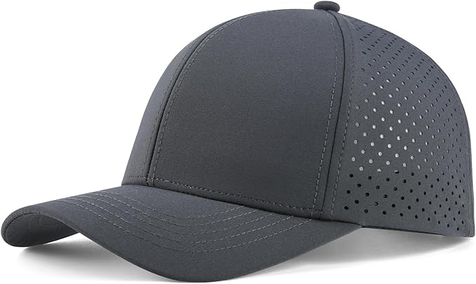 Men Quick Dry Baseball Cap Laser Cut Mesh Ball Curved Brim Snapback Hat