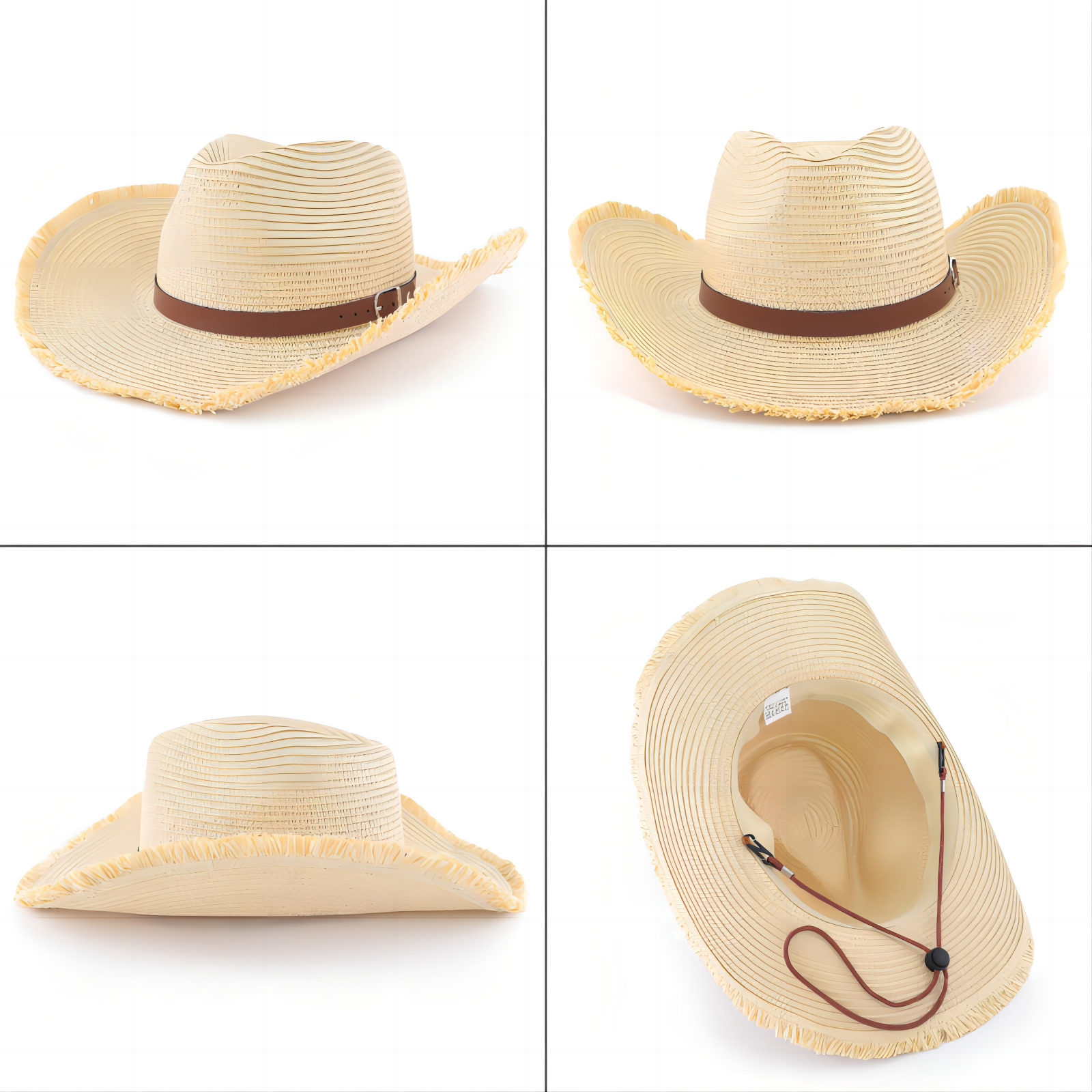 *Straw Cowboy Hat, Packable Straw Visor