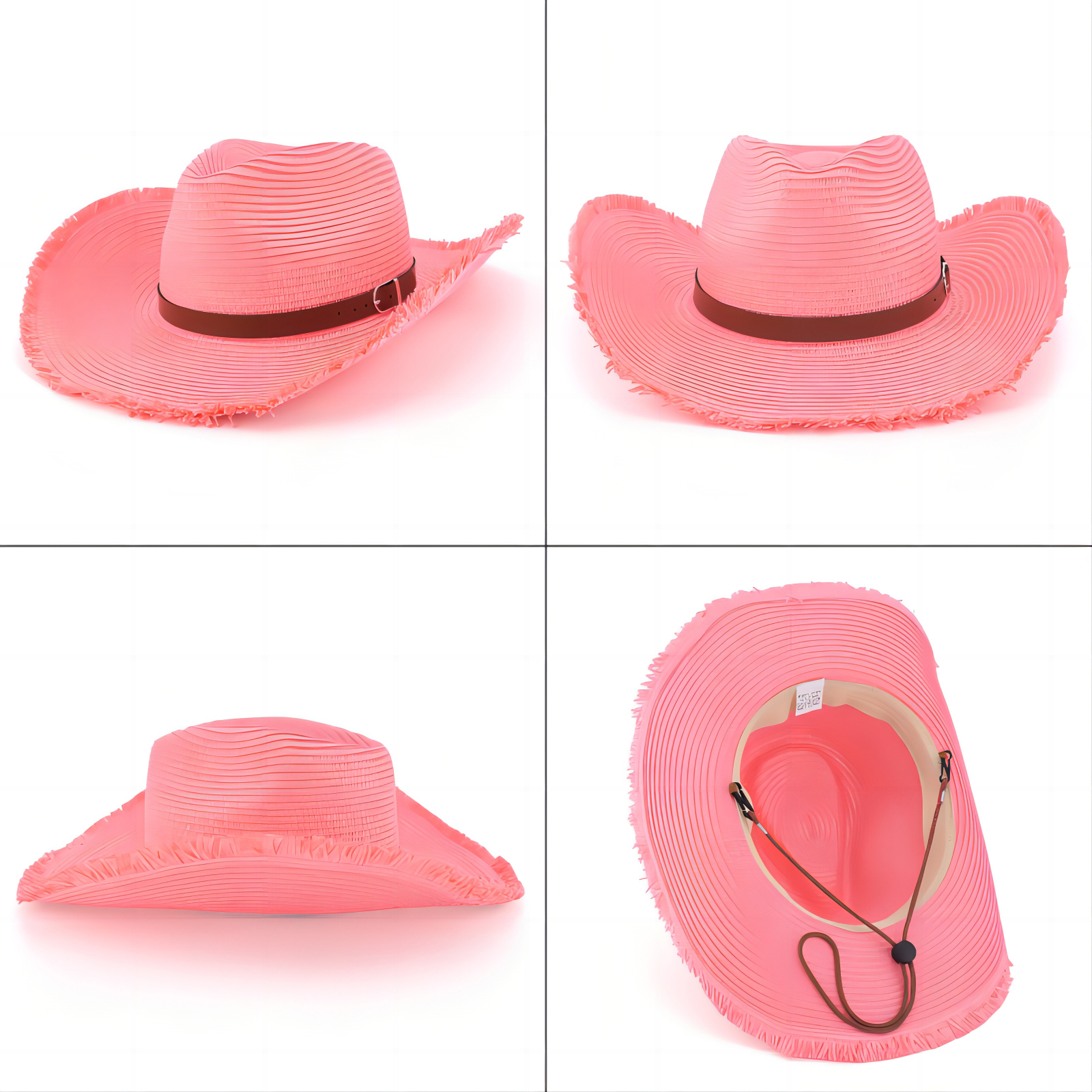 *Straw Cowboy Hat, Packable Straw Visor