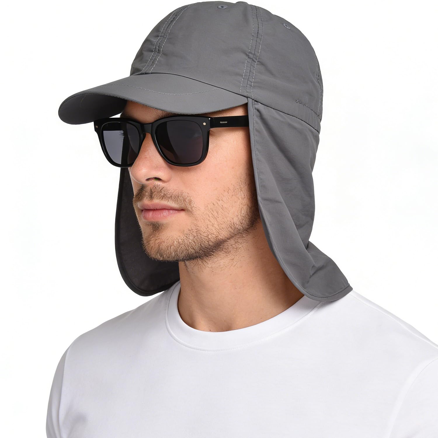 Baseball Sun Cap with Neck Flap, UPF 50+ Waterproof Sun Hat for Men Women