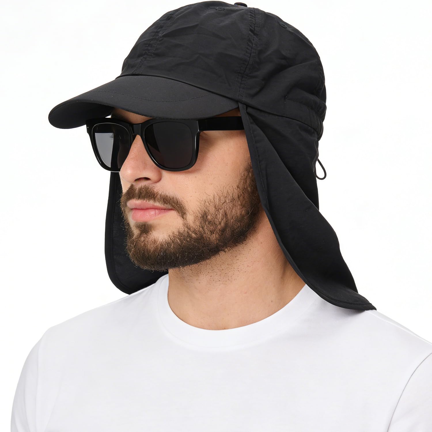 Baseball Sun Cap with Neck Flap, UPF 50+ Waterproof Sun Hat for Men Women