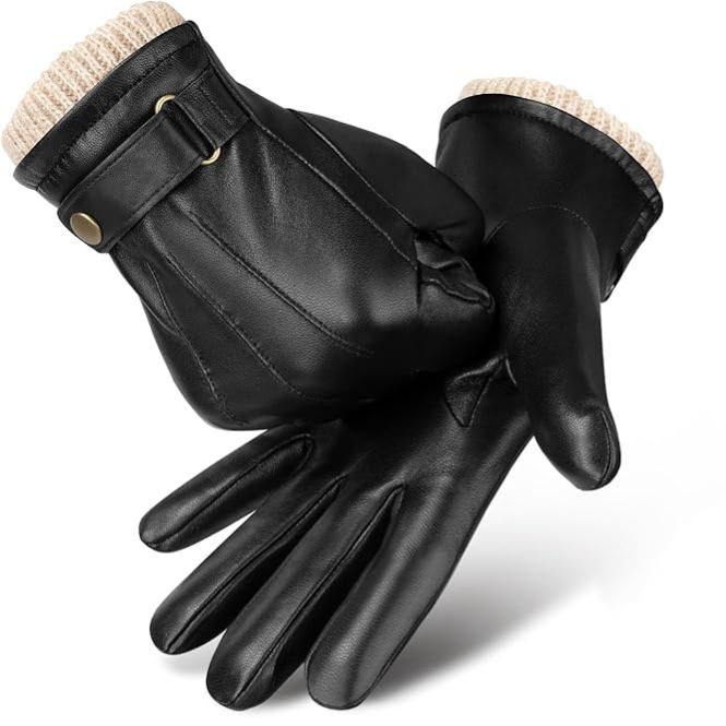 Men's Nappa Leather Winter Gloves - Wool Lined Touchscreen Dress Gloves, Thermal Gifts for Dad & Husband