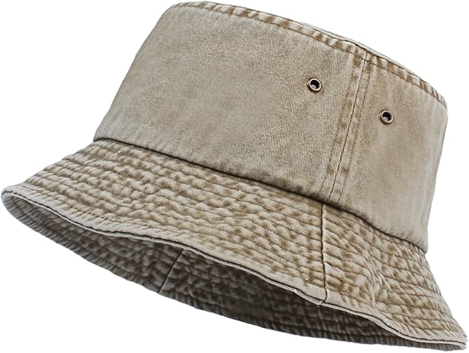 Washed Cotton Bucket Hats Packable Summer Outdoor Cap Travel Beach Sun Hat Plain Colors for Men Women