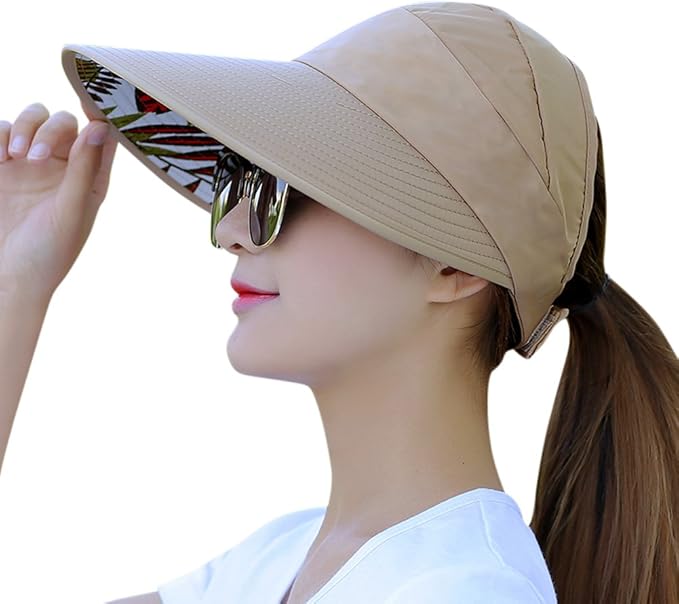 Sun Hats for Women Wide Brim UV Protection Sun Hat Summer Beach Packable Visor
