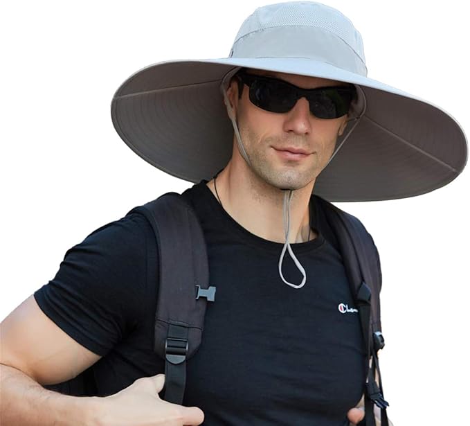 Wide Brim Bucket Hat UPF50+ Waterproof Sun Hat for Fishing Hiking Camping