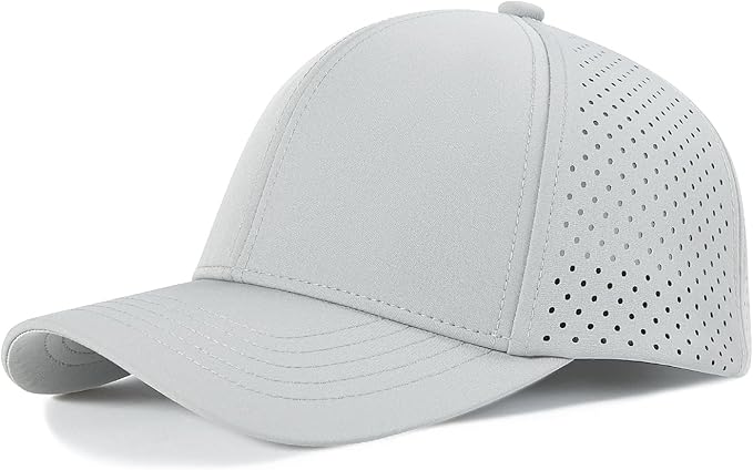 Men Quick Dry Baseball Cap Laser Cut Mesh Ball Curved Brim Snapback Hat