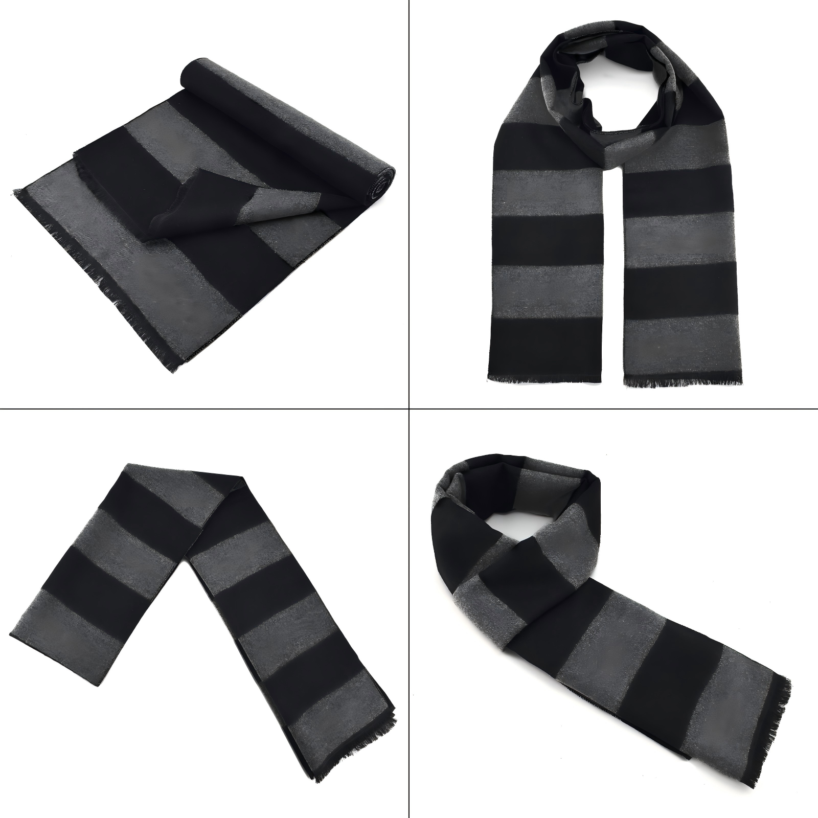 *2-Pack Fall Winter Scarf for Men and Women