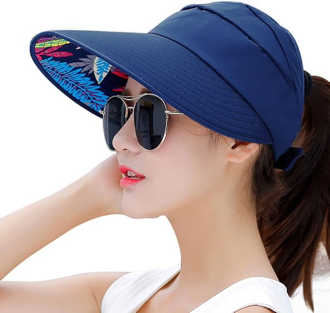 Sun Hats for Women Wide Brim UV Protection Sun Hat Summer Beach Packable Visor