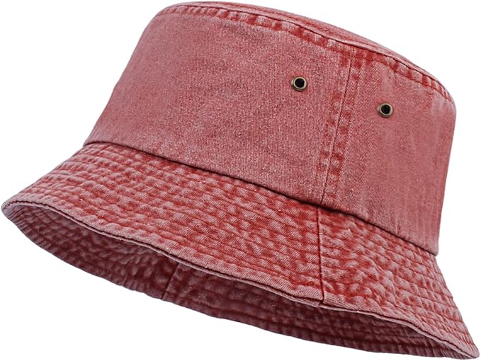 Washed Cotton Bucket Hats Packable Summer Outdoor Cap Travel Beach Sun Hat Plain Colors for Men Women