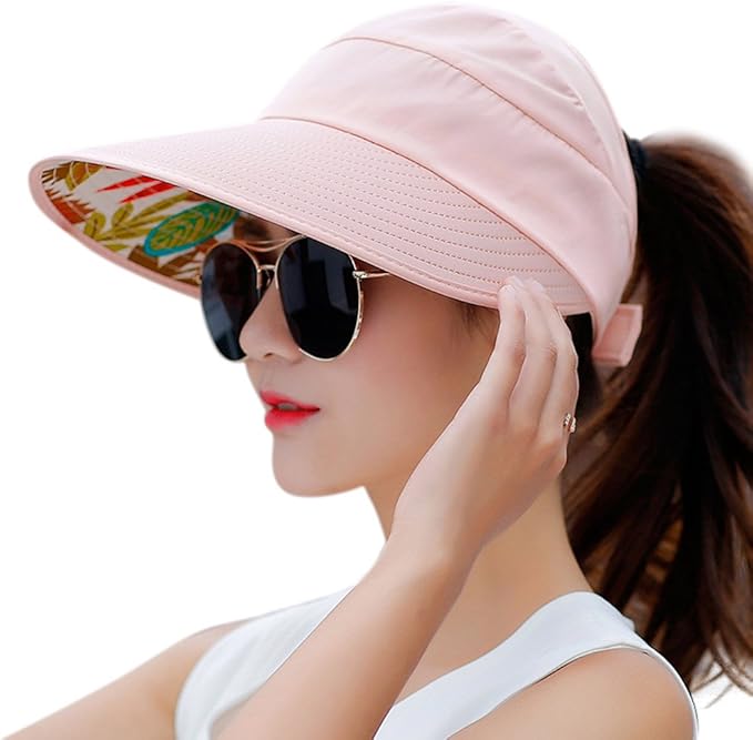 Sun Hats for Women Wide Brim UV Protection Sun Hat Summer Beach Packable Visor