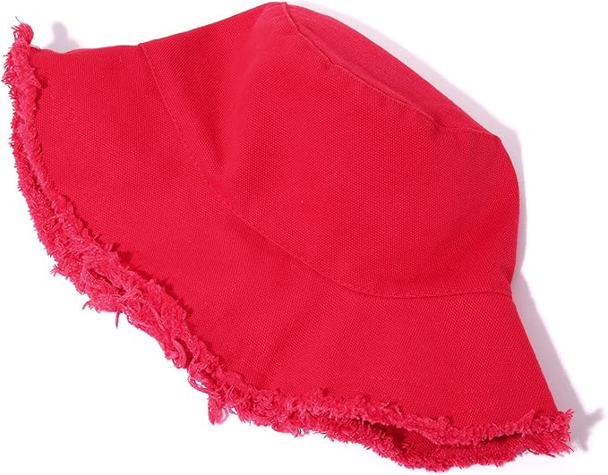 Sun Hats for Women Summer Casual Wide Brim Cotton Bucket Hat Beach Vacation Travel Accessories