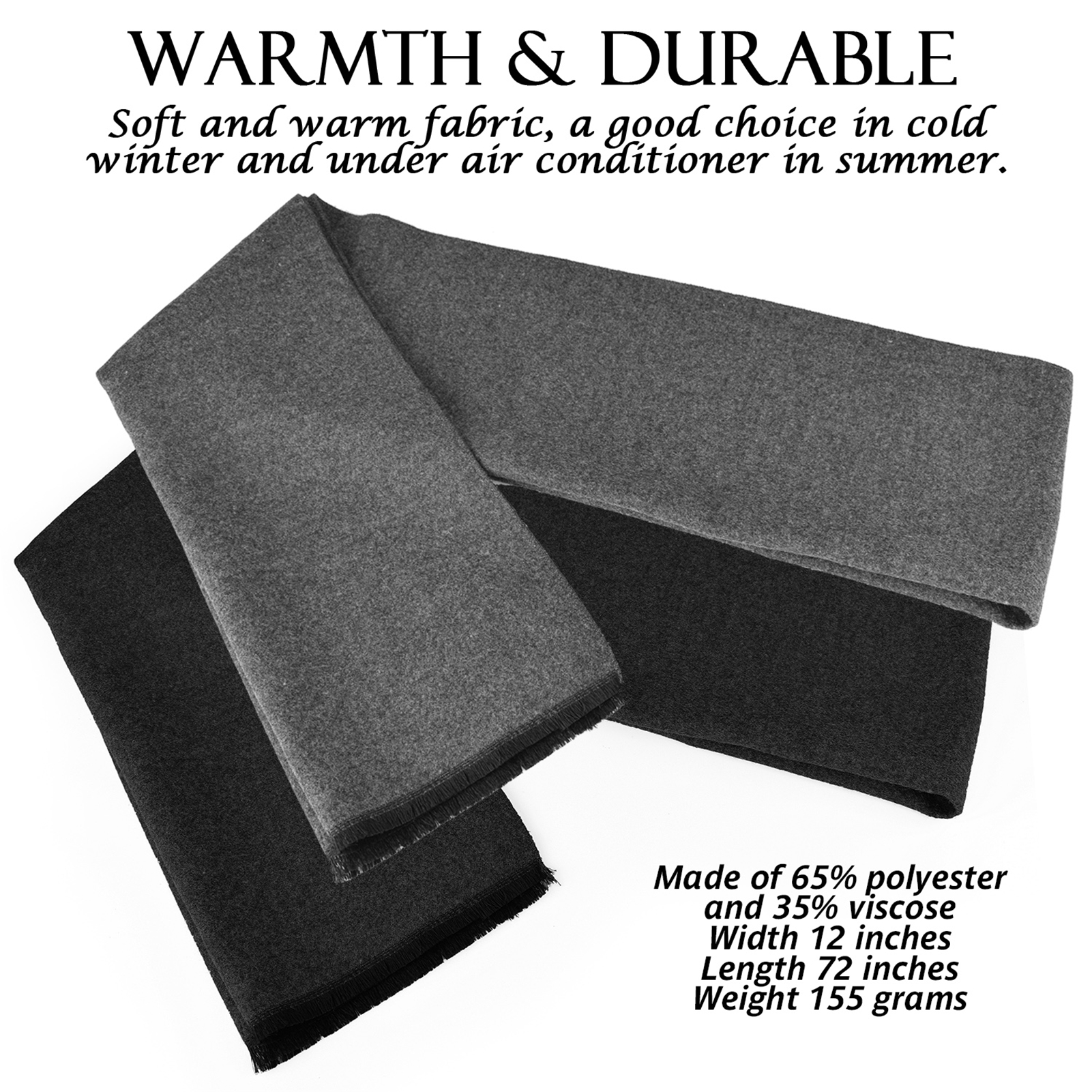 2-Pack Solid Scarf For Men And Women