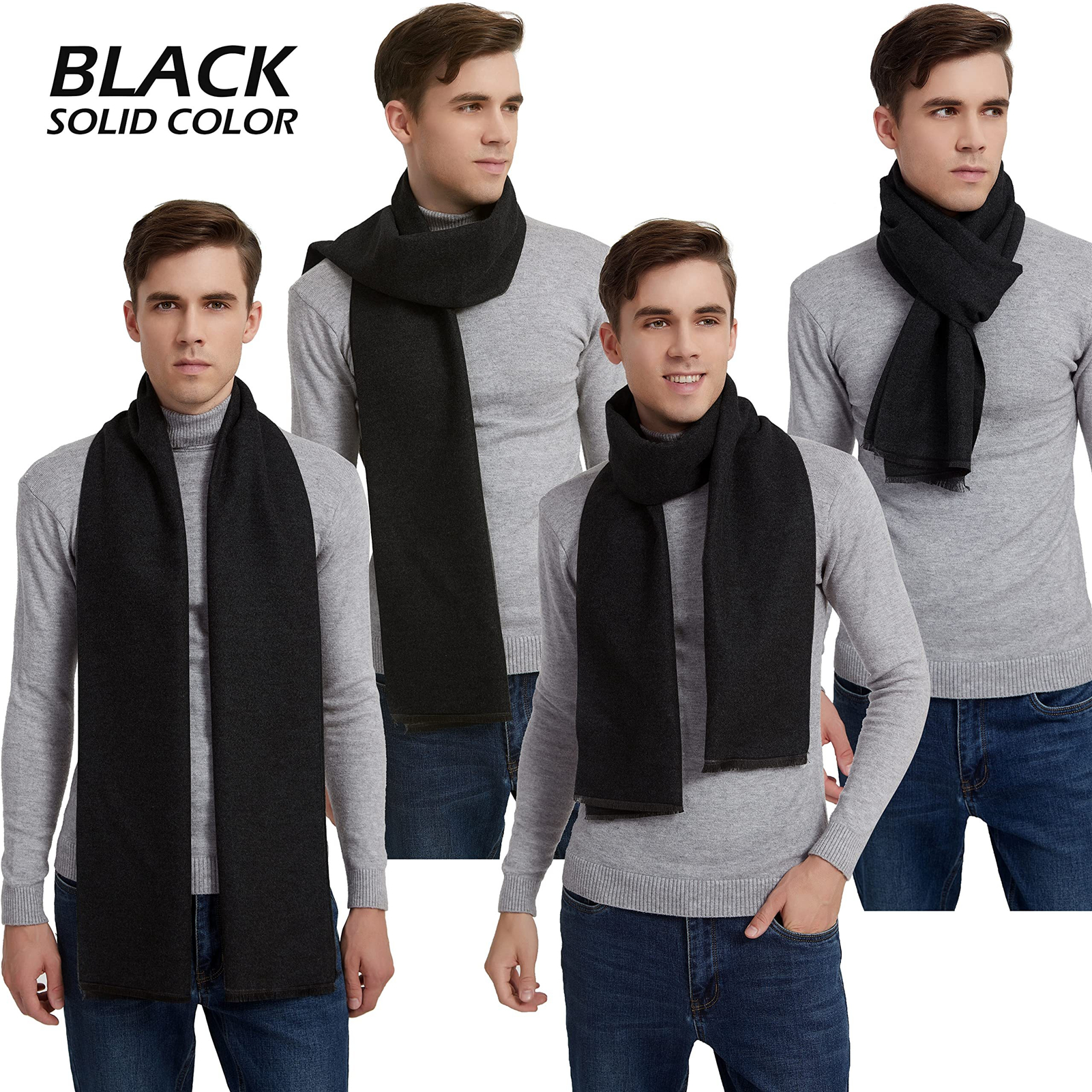 2-Pack Solid Scarf For Men And Women