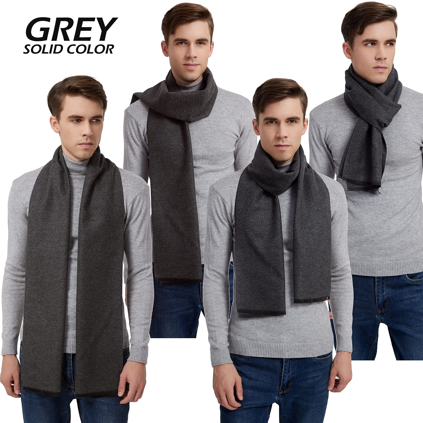 2-Pack Solid Scarf For Men And Women