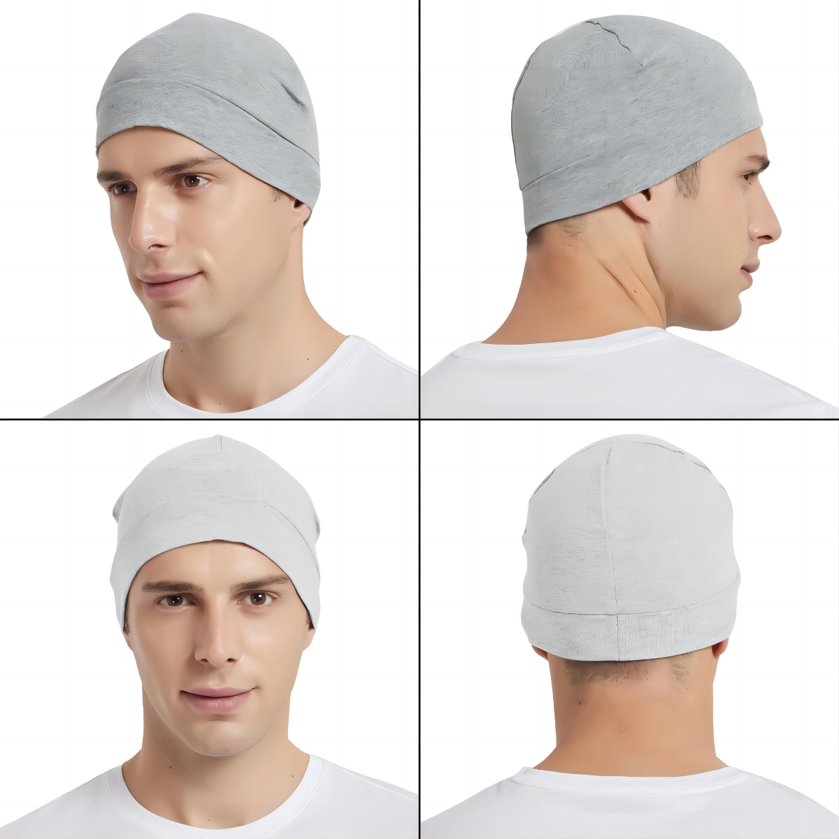 4 Pack Cotton Skull Caps for Men & Women