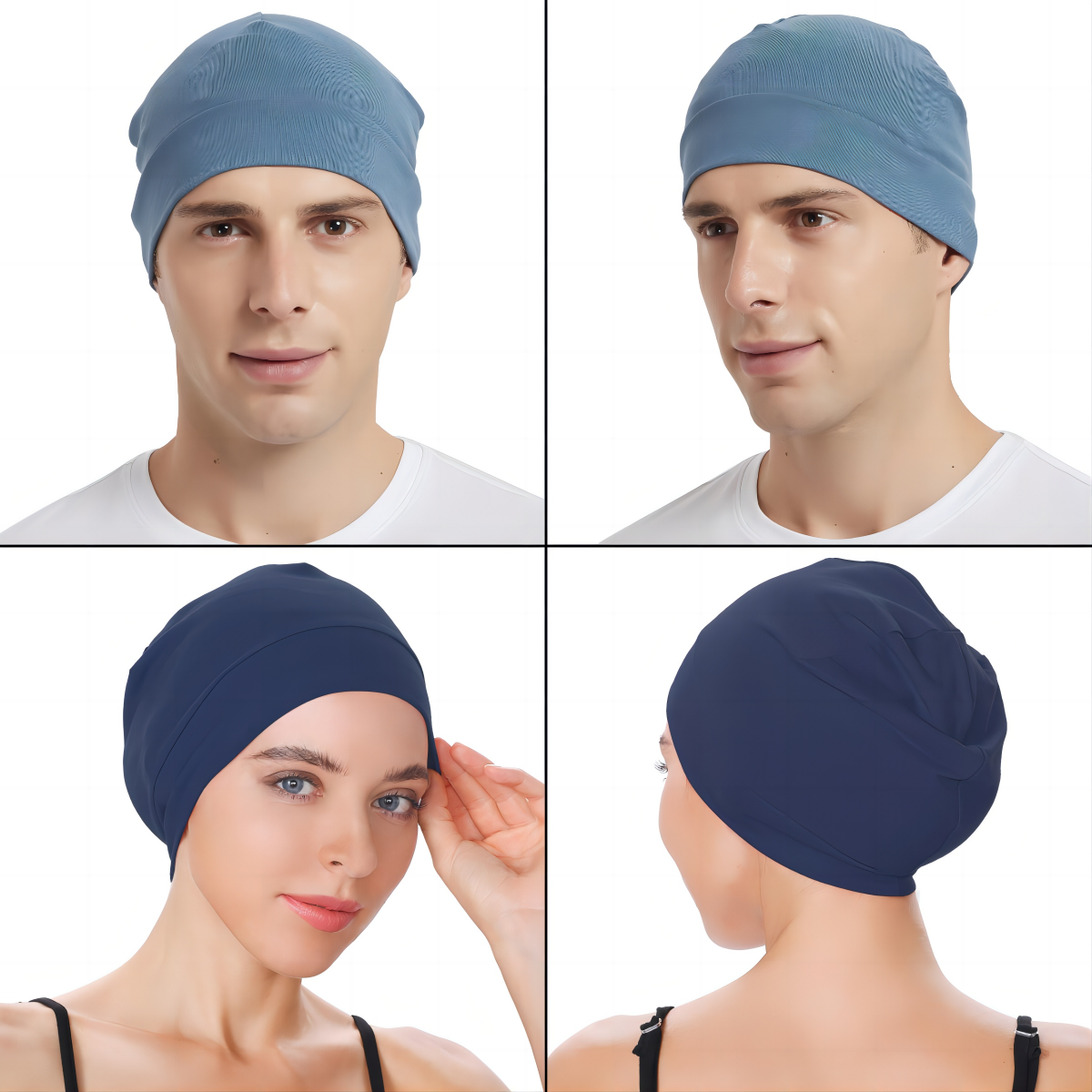 4 Pack Cotton Skull Caps for Men & Women