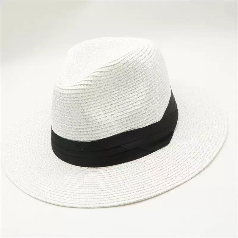 Straw Hat for Women & Men - Wide Brim Panama Fedora Sun Hat UPF 50+, Lightweight Breathable Summer Beach Hat, Foldable for Travel, Gardening & Outdoor