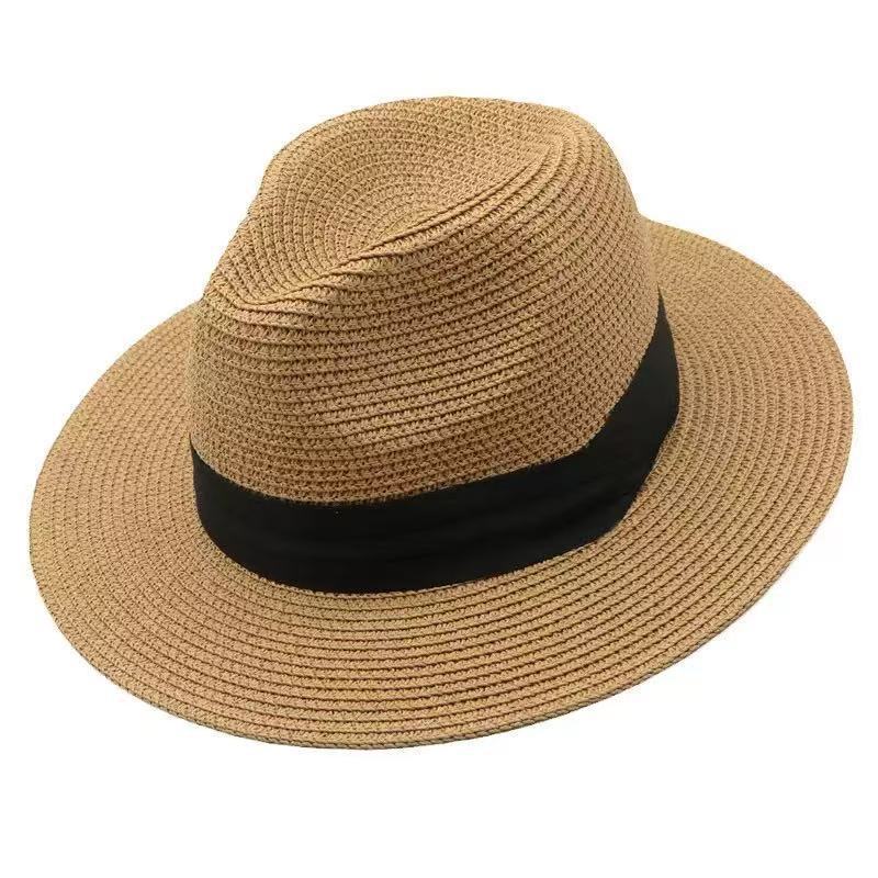 Straw Hat for Women & Men - Wide Brim Panama Fedora Sun Hat UPF 50+, Lightweight Breathable Summer Beach Hat, Foldable for Travel, Gardening & Outdoor
