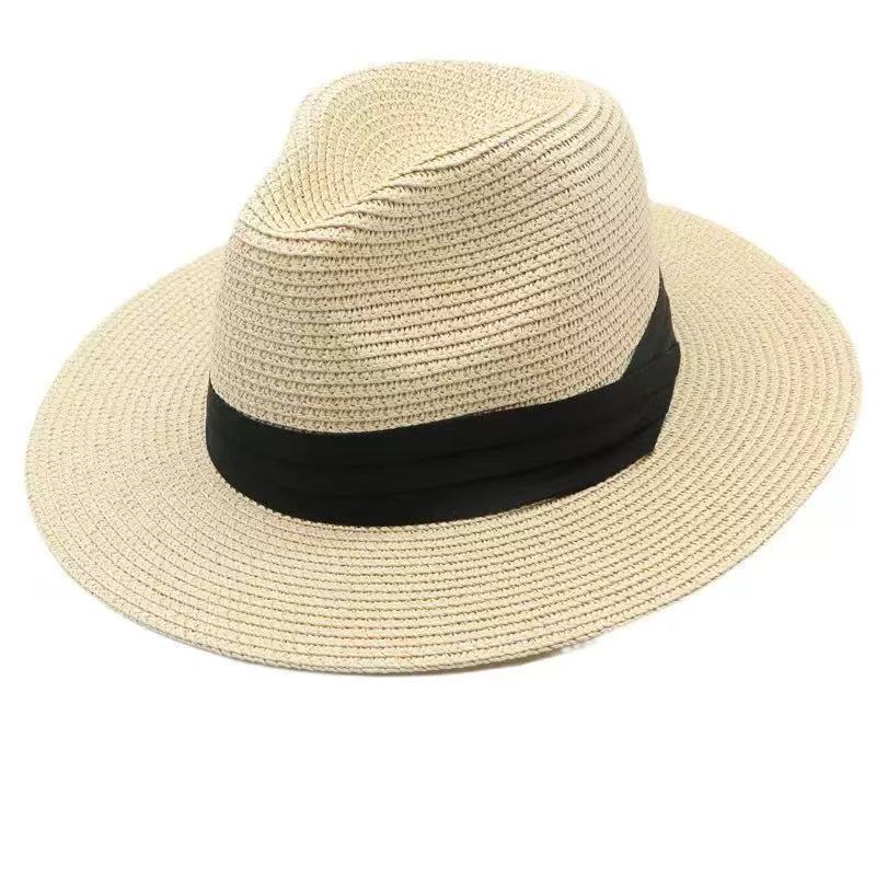 Straw Hat for Women & Men - Wide Brim Panama Fedora Sun Hat UPF 50+, Lightweight Breathable Summer Beach Hat, Foldable for Travel, Gardening & Outdoor