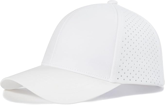 Men Quick Dry Baseball Cap Laser Cut Mesh Ball Curved Brim Snapback Hat