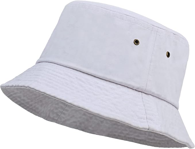 Washed Cotton Bucket Hats Packable Summer Outdoor Cap Travel Beach Sun Hat Plain Colors for Men Women