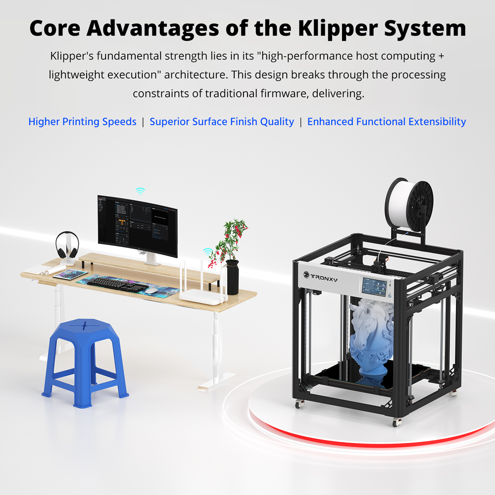 Tronxy VEHO 600 Pro V3 3D Printer Klipper CoreXY 7inch Touch Screen High Speed Printing 600mm/s  216L