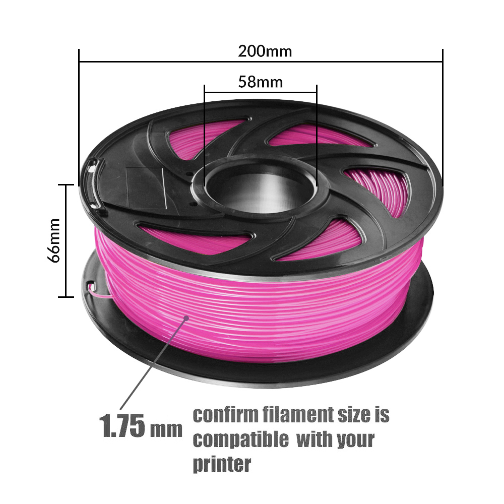 Tronxy 3D Printer Pink PLA 3D Printing Filament 1.75 mm, 2.2 LBS (1KG)