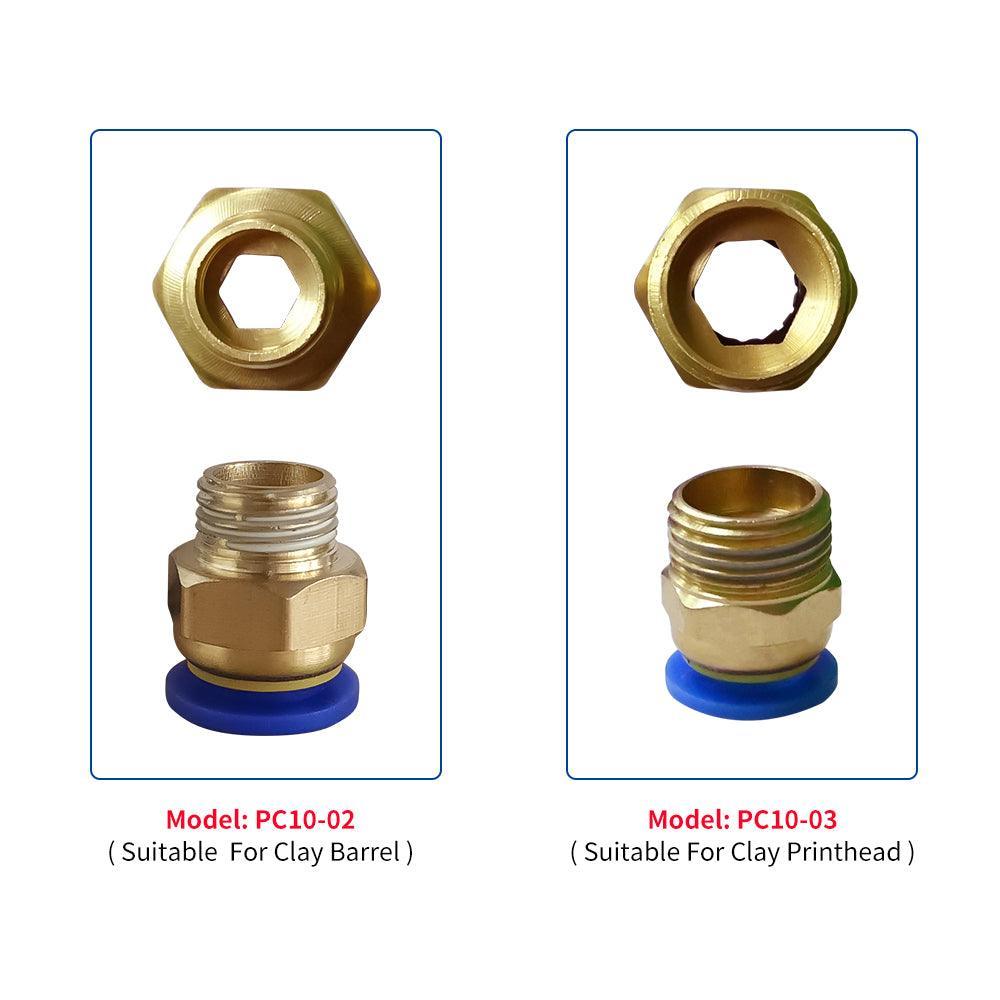 Tronxy 3D Printer Parts Pneumatic Connector for Clay Series- PC10-02 and PC10-03 (5 Pairs)