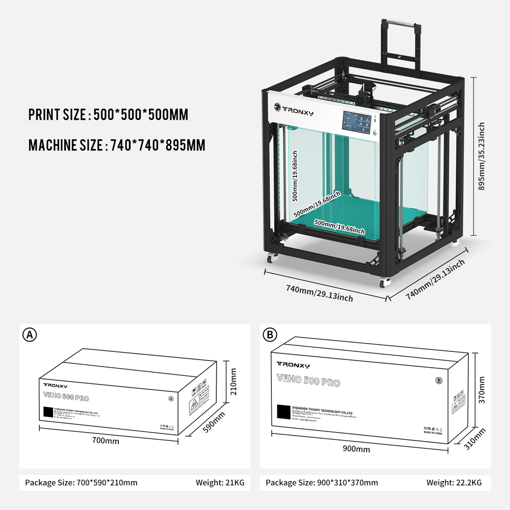 Tronxy Veho 500 Pro 3D Printer & Enclosure Totally-enclosed Case Shell 