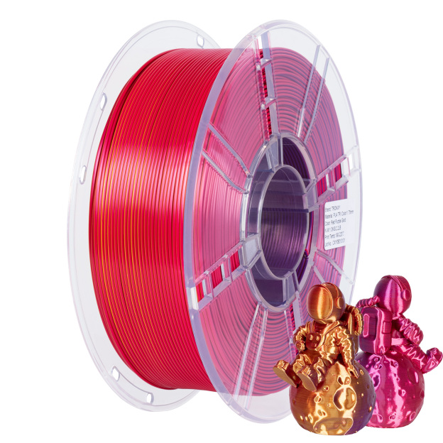 TRONXY 1.75mm 3D Printer Filament Silk Red-Purple-Gold 3 Color Extrusion 1KG Spool (+/-0.03mm)，1kg/2.2lbs