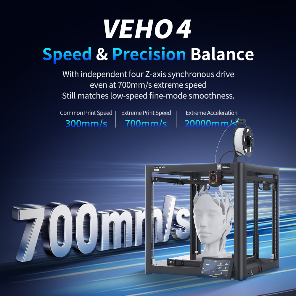 Tronxy VEHO 4 3D Printer Modular Core XY Structure Klipper High Speed 700mm/s