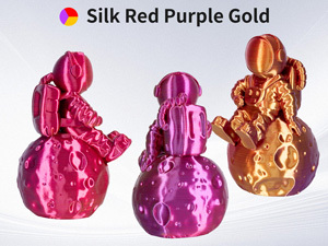 TRONXY 1.75mm 3D Printer Filament Silk Red-Purple-Gold 3 Color Extrusion 1KG Spool (+/-0.03mm)，1kg/2.2lbs