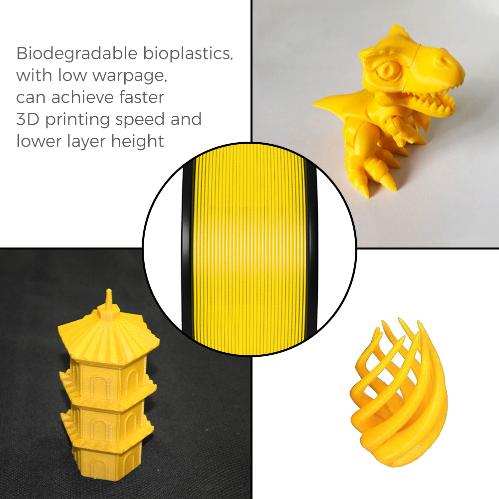 Tronxy 3D Printer Yellow PLA 3D Printing Filament 1.75 mm, 2.2 LBS (1KG)