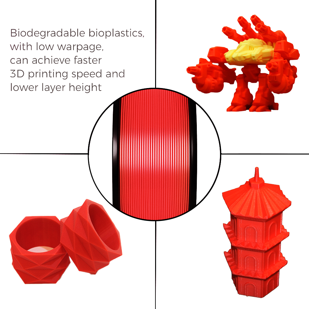 Tronxy 3D Printer Red PLA 3D Printing Filament 1.75 mm, 2.2 LBS (1KG)