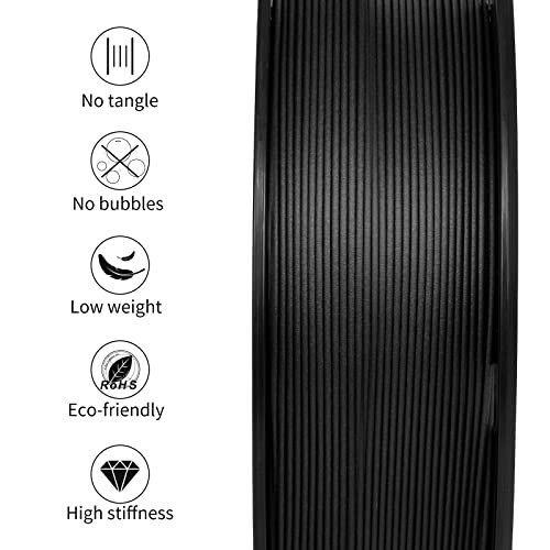 Tronxy 3D Printer Carbon Black PLA Filament  For Most 3D Printer, High-Accuracy +/- 0.05 mm, 2.2 LBS (1KG)