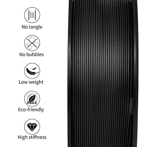 Tronxy 3D Printer Carbon Black PLA Filament  For Most 3D Printer, High-Accuracy +/- 0.05 mm, 2.2 LBS (1KG)