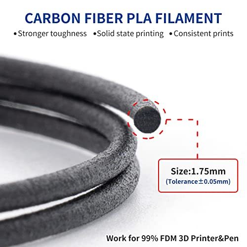 Tronxy 3D Printer Carbon Black PLA Filament  For Most 3D Printer, High-Accuracy +/- 0.05 mm, 2.2 LBS (1KG)