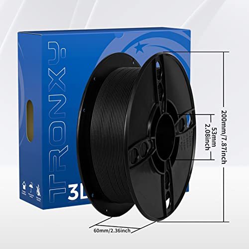Tronxy 3D Printer Carbon Black PLA Filament  For Most 3D Printer, High-Accuracy +/- 0.05 mm, 2.2 LBS (1KG)