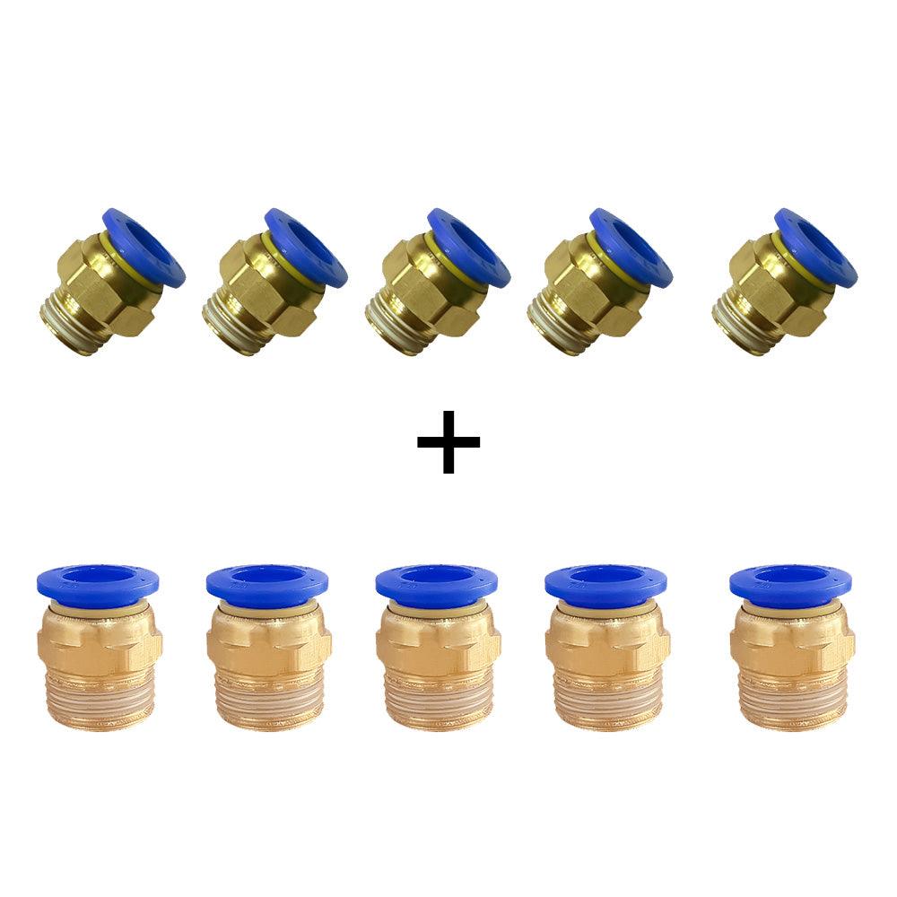 Tronxy 3D Printer Parts Pneumatic Connector for Clay Series- PC10-02 and PC10-03 (5 Pairs)