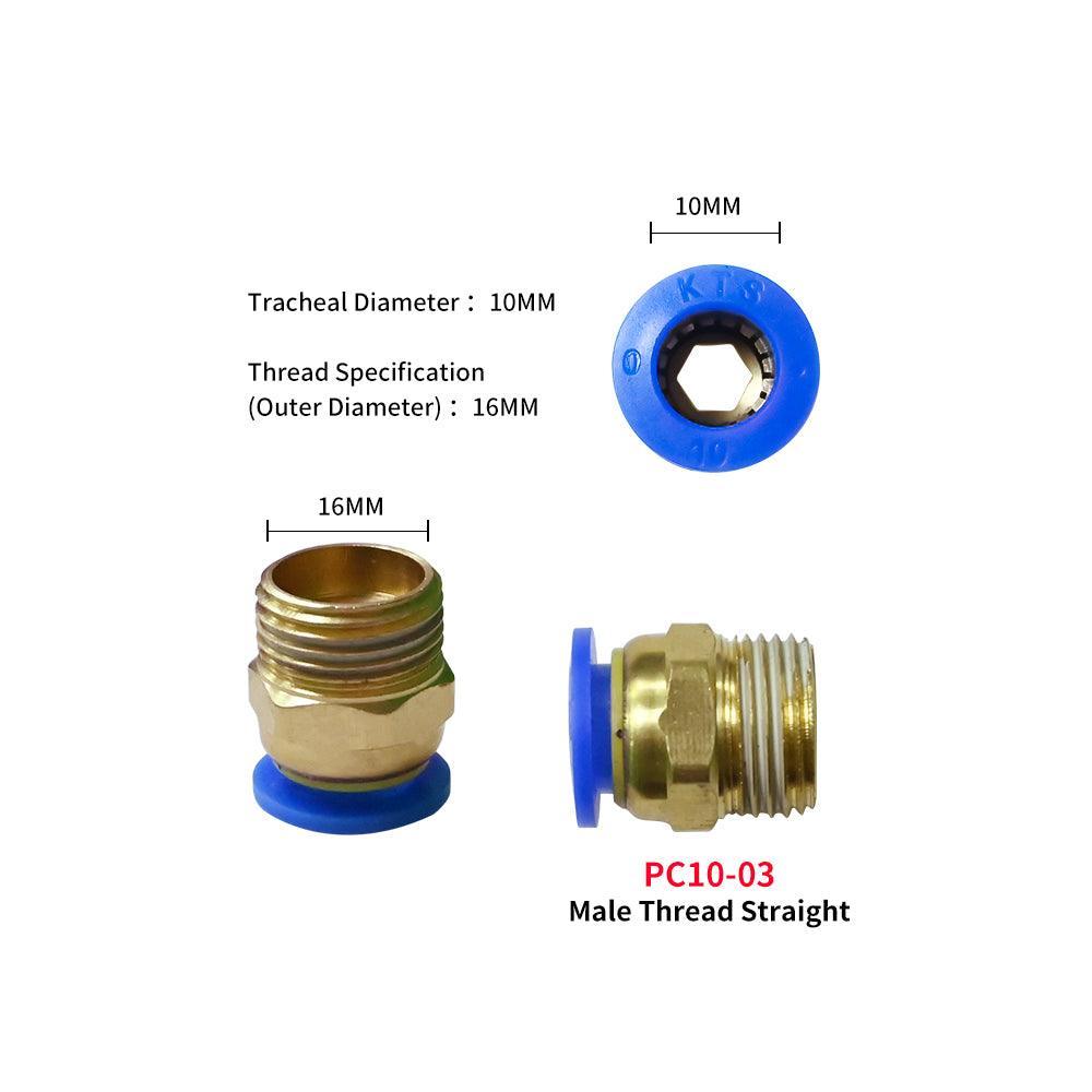 Tronxy 3D Printer Parts Pneumatic Connector for Clay Series- PC10-02 and PC10-03 (5 Pairs)